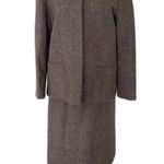 Vintage Reed Roberts Brown Wool Suit Jacket Skirt Lined Tailored Set Sz 10 Photo 0