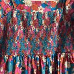 Lola May Plus Tiered Retro Vintage Floral Puff Sleeve Tiered Midi Flare Dress Red Size 18 Photo 8