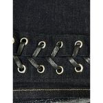 Good American New  The Lace Up Mini Skirt Dark Wash Blue Denim Size 4/27 Photo 5