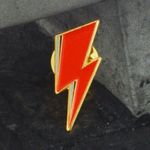 NWT Bright Red Lightning Bolt Enamel Lapel Pin Brooch, Fun Gift Idea! Photo 2