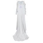 Lulus Sheer Sleeve Off the Shoulder Wedding Dress NWT Size XS Photo 4