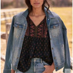 Garnet Hill  size 16 blue jean denim jacket Photo 4