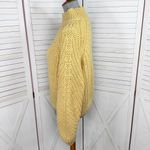 H&M Chunky Knit Funnel Neck Barrel Sleeve Crop Sweater Yellow Medium Photo 1