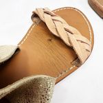 Soludos [Anthropologie]  Gold Tan Crackled Leather Metallic Braided Sandals 7.5 Photo 7