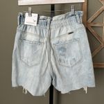 Kancan High Waist Mom Paper Bag Distressed Shorts NWT Size 27 Blue Photo 1