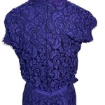 Tadashi Shoji Cap Sleeve Lined Ribbon Tie Sash Lace Long Gown Blue Womens Size 6 Photo 6