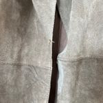 Mango MNG  Genuine Leather Suede Trench Coat Belted Taupe Double Breasted Photo 10