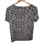 Talbots  open neck pullover sweater top in abstract cheetah size M Photo 2