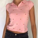 Cherry Print Polo Shirt Pink Photo 0