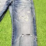 True Religion  Jeans Womens 27 Blue Cameron Skull Patch Roses Made USA Denim Photo 4