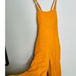 PETER SOM Marigold Yellow Linen Blend Square Neck Cross Back Jumpsuit Size 0 Photo 3