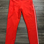 Athleta  Pacesetter Tipped 7/8 Tight Leggings in Cardinal Red/White Sz Medium Photo 0