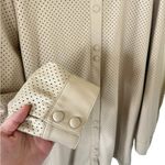 Marc New York  Cream Faux Leather Shirt Jacket Photo 6
