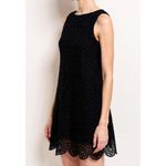 Hill House Charlie Shift Mini Dress, Black Scallop Lace, XS Photo 2