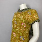 Batik Keris Dress Sheath Floral Unique Collar Cotton Women Size Medium Indonesia Brown Photo 8