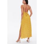 Forever 21 Women's Mustard Yellow Spotted Print Slit Maxi Dress Size S Photo 1