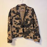 J.Crew Collared Two Button Cotton Blazer Tan Black Camo Floral Womens Size XS Photo 1