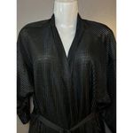 Frederick's of Hollywood Robe Womens Large Sheer Striped Kimono Belted Wrap Photo 1