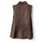 Hem & Thread Faux Suede/Sherpa Open Front Vest Photo 3
