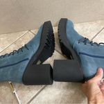 Free People Lace Up Boot DYLAN Platform Combat Blue Leather 41- USA 10.-10.5 NEW Photo 9