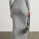 Abercrombie & Fitch  Gray Ribbed Long Sleeve Maxi Bodycon Dress  Photo 5
