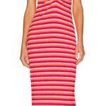 l*space NWT L  Ellery Striped Pink Maxi Halter Cut Out Dress Sz M Photo 0