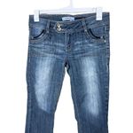 Candie's Womens Y2K Capri Jeans Size 7 Medium Blue Distressed Cuffed Photo 1