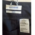 Dockers  Ideal Fit Black Flat Front Dress Pants Size 12 Short Business Photo 2
