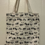 A Very Rare HTF Ueno Zoo Canvas Panda Print Lightweight Exclusive Tote Bag Japan Black Photo 0