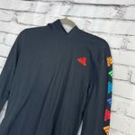 Adidas  Long Sleeve Hoodie Women’s XS Black Rainbow Logo Sleeve Cotton Pullover Photo 6