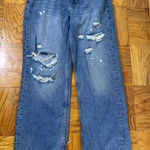 ZARA  The 90'S Full Length Jeans high Rise med blue size 8 causal distressred Photo 0
