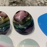 Lot Of 5 Colorful Pierced Costume Earrings Plastic Blue Purple Etc Photo 1