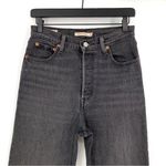 Levi's Premium Ribcage Straight Ankle Jean Wash Black Grey Denim 26 Photo 1