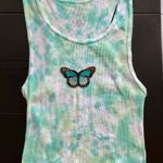 Butterfly tie dye tank top Green Photo 1