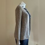 Loft  Tan Shimmer Gold Knit Cardigan No Button SZ S Good Condition Photo 75