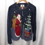 Tiara International VTG  Christmas Sweater XL Full Zip Beaded Embroidered‎ Santa Photo 1