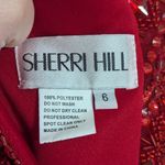 Sherri Hill 51876 High Neck Beaded Red Dress Prom Gown Jersey Skirt Womens 6 Photo 5