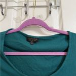 Topshop  Teal Green Ribbed Long Sleeve Bodysuit Photo 1