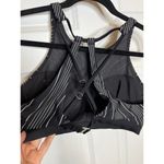 Athleta High Neck Black White Chevron Pattern Sports Bra Size 38 B/C Underwire Photo 3