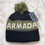 Armada Jacquard Knit Pom Beanie. New With Tags. Unisex Black Photo 1