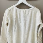 Free People  Sequin Stripe Pullover Top Ivory/Silver Sz Small Photo 7