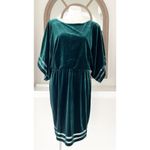 Jessica Howard  GREEN Velvet Knee Shift Dress, Size 14 EXCELLENT! Photo 7