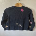 Michael Simon Lite Novelty Embroidered Cardigan Beach Summer Hat Print Cotton XL Black Photo 3