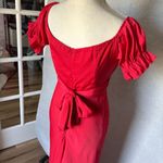 Petal and Pup  Red Satin Oralie Midi Puff Sleeve Size 6 Romantic Dress Holiday Photo 3