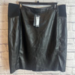 VERO MODA  NWT Black Faux Leather Knee Length  Plus Friendly Party Skirt Size 18 Photo 0