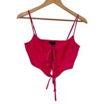 Majorelle  Angelique Bustier Top in Paradise Pink size XS Lace Bow Front Closure Photo 1