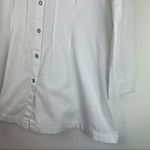 Soft Surroundings  Sz Medium White Cotton Button Down Shirt Tunic Dress Pleated Photo 4