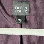 Eileen Fisher Silk Purple Plum Woman's Small Embroidered 3/4 Sleeve Blazer Photo 4