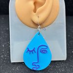 Blue and Purple Face Earrings Photo 1