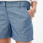 J.Crew  5” Classic Chambray Cotton Shorts in Med Echo Blue Wash Photo 2